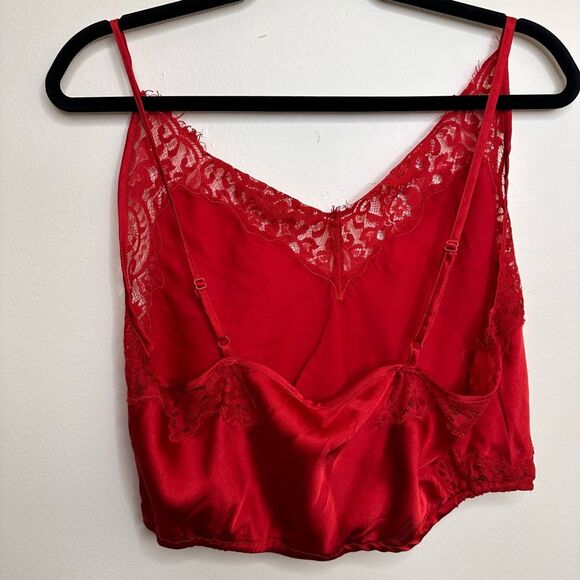 Free People Women's Night Out Blouson Brami Cami Top Ruby Red Large NWT - Picture 4 of 6